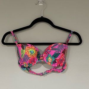Xhilaration Pink Floral Bikini Top - Size S